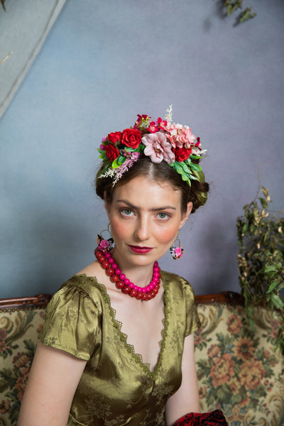 Pink and red Frida Kahlo headband