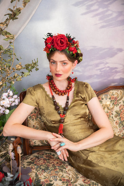 Red Frida Kahlo headband