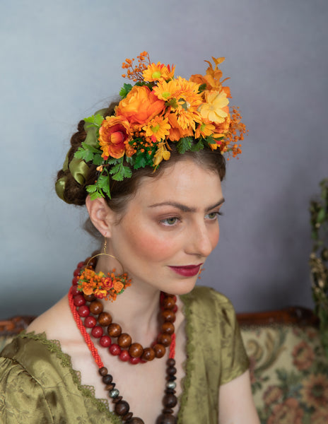 Orange Frida flower headband