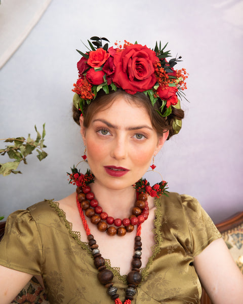 Red Frida Kahlo headband