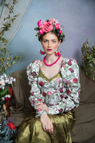 Pink Frida Kahlo flower headband