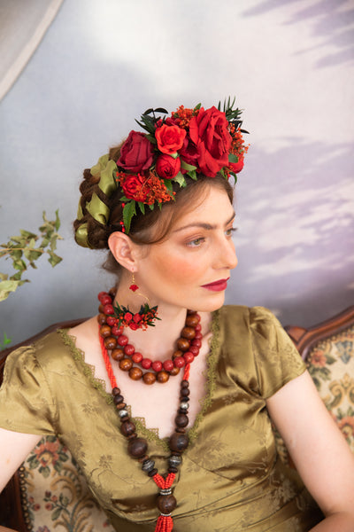 Red Frida Kahlo headband