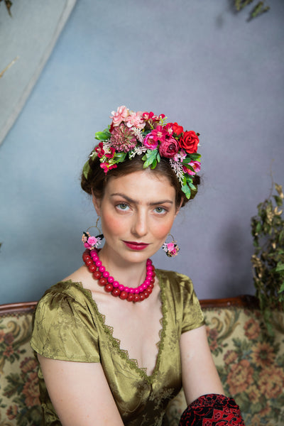 Pink and red Frida Kahlo headband