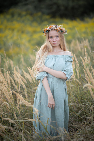 Burnt orange and ivory flower crown