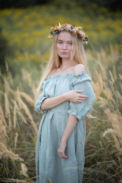 Burnt orange and ivory flower crown