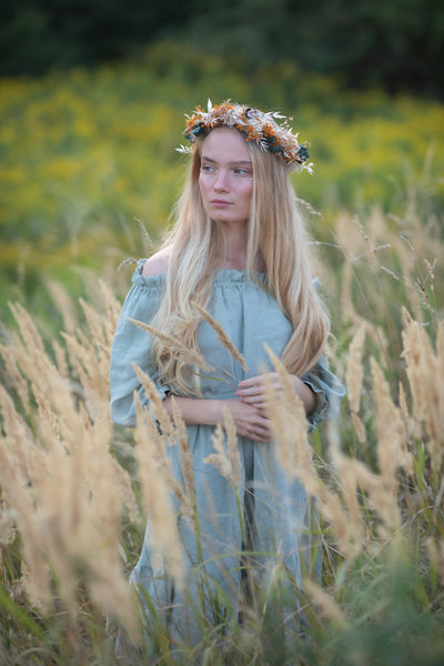 Burnt orange and ivory flower crown