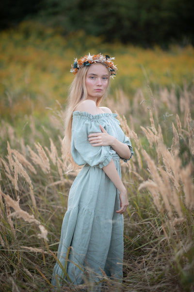 Burnt orange and ivory flower crown