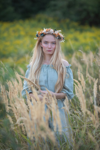 Burnt orange and ivory flower crown