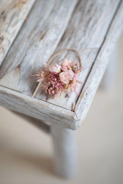 Romantic pink flower hair tie