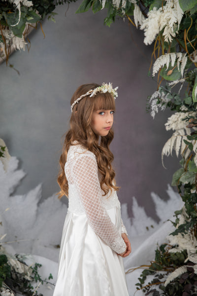 Natural Holy Communion flower crown