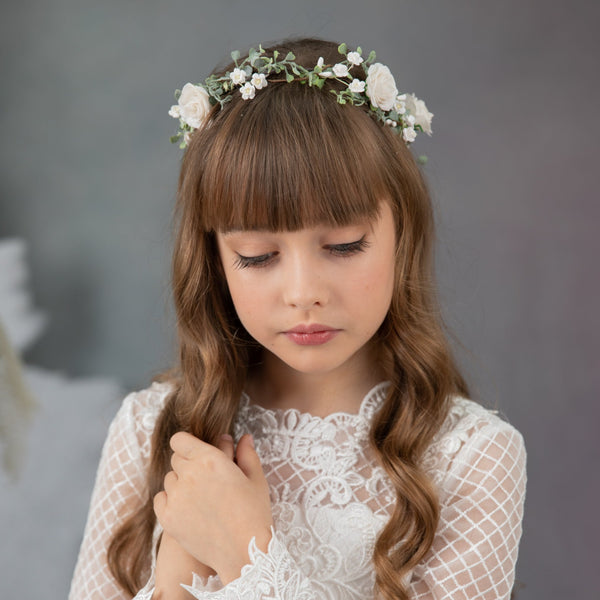 First holy communion flower crown