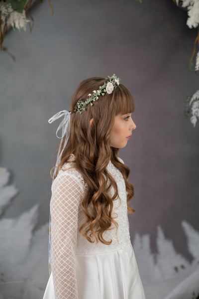 First holy communion flower crown