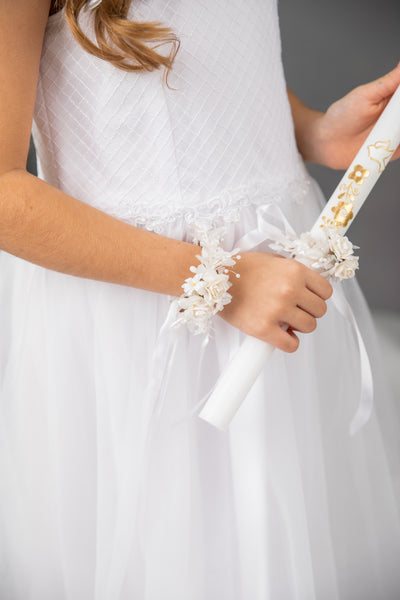 Communion Set - garland/earrings/bracelet/candle decor