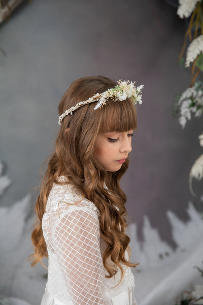 Natural Holy Communion flower crown