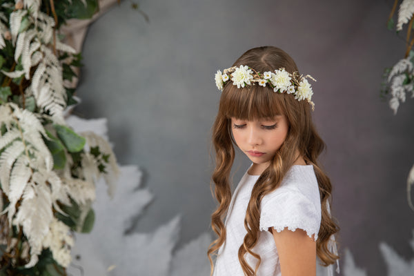 Ivory first holy communion hair crown