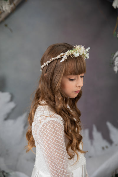 Natural Holy Communion flower crown