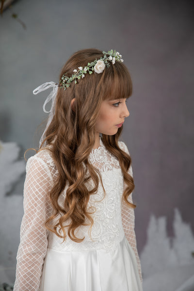 First holy communion flower crown