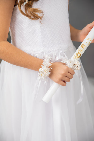 Communion Set - garland/earrings/bracelet/candle decor