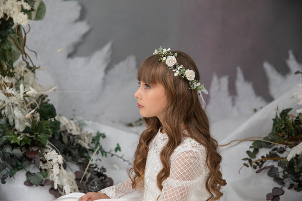First holy communion flower crown