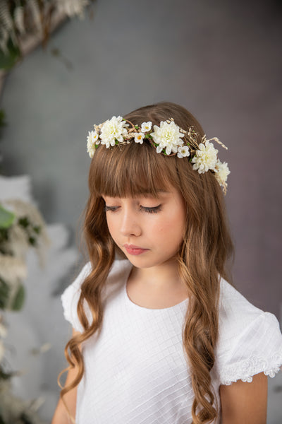 Ivory first holy communion hair crown