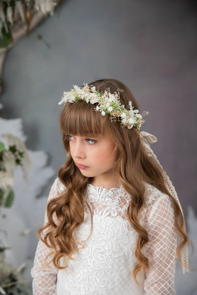 Natural Holy Communion flower crown