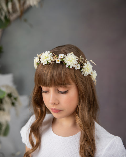 Ivory first holy communion hair crown