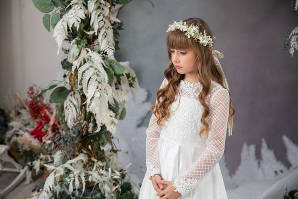 Natural Holy Communion flower crown