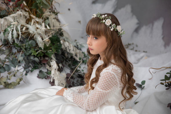 First holy communion flower crown