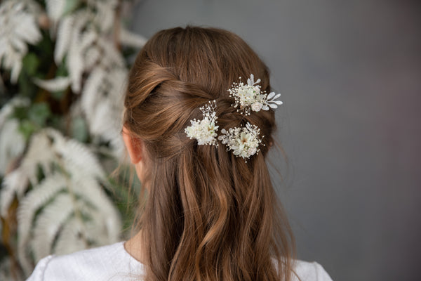 Set of 3 flower hairpins