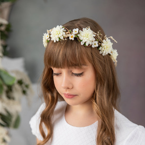 Ivory first holy communion hair crown