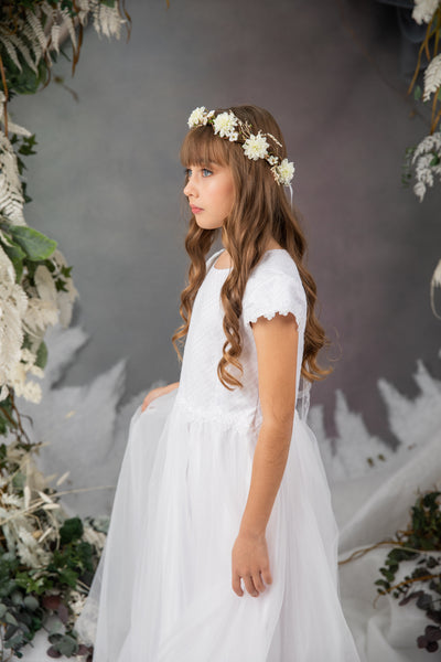 Ivory first holy communion hair crown