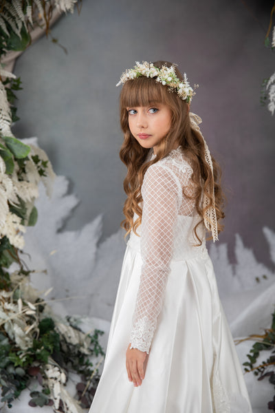 Natural Holy Communion flower crown