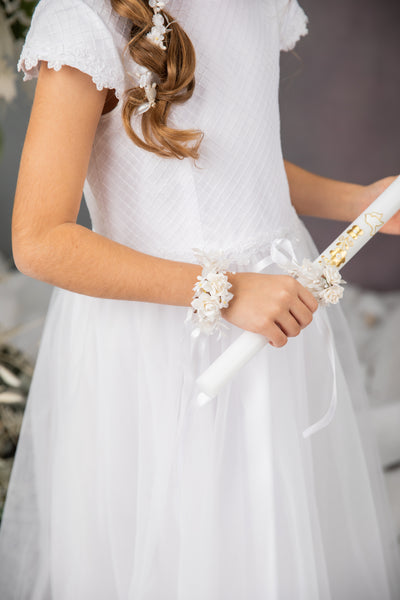 Communion Set - garland/earrings/bracelet/candle decor