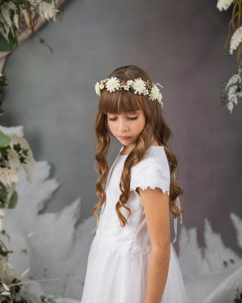 Ivory first holy communion hair crown