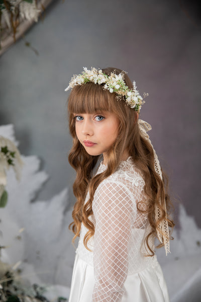 Natural Holy Communion flower crown