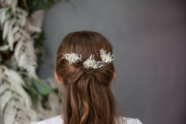 Set of 3 flower hairpins