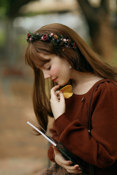 Woodland flower half wreath