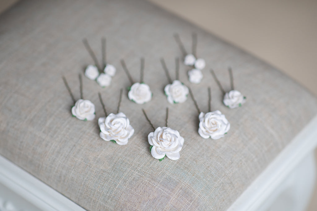 White rose hotsell hair pins