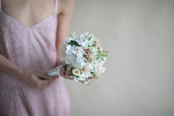 Romantic pastel wedding bouquet