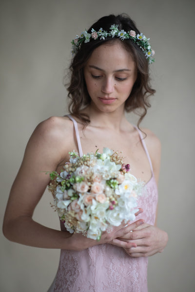 Romantic pastel wedding bouquet