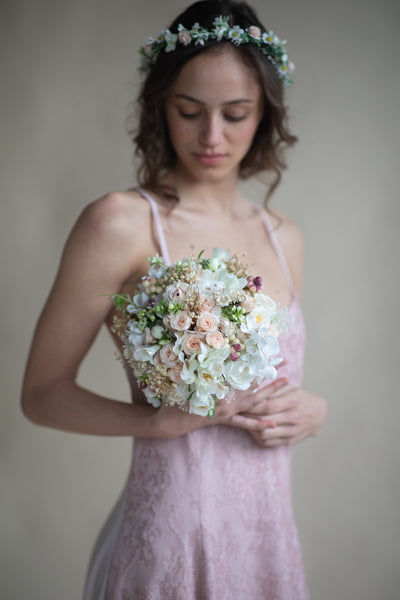 Romantic pastel wedding bouquet
