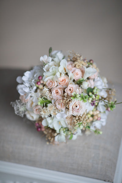 Romantic pastel wedding bouquet