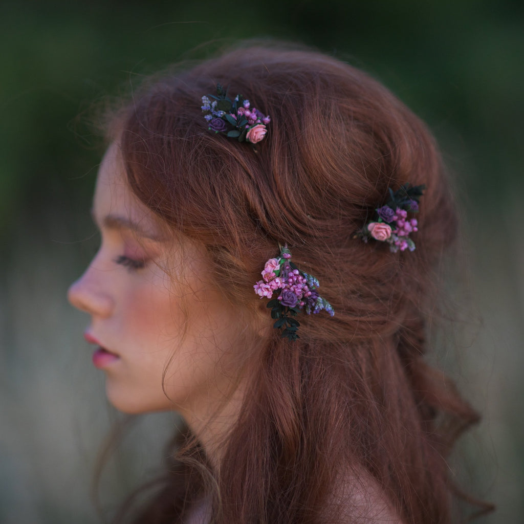 Purple wedding hair accessories deals