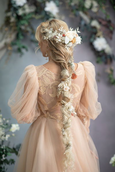 Boho headpiece with long braided vines/clips