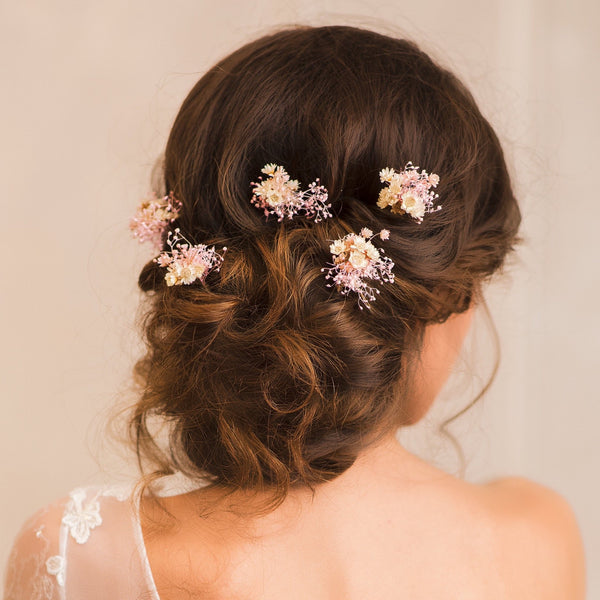 Romantic bridal flower hairpins