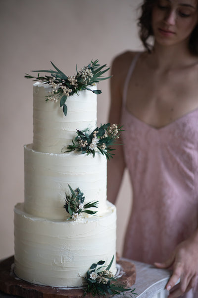 Greenery flower cake toppers