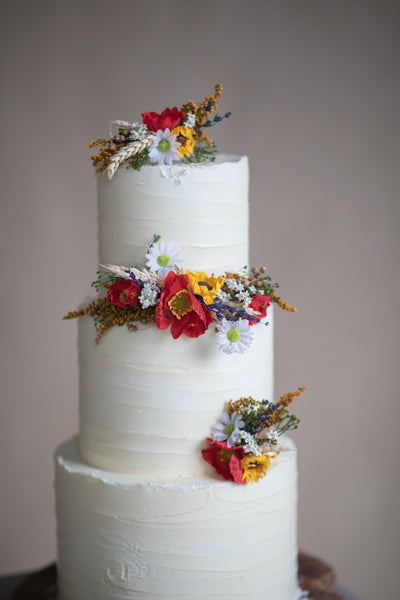 Meadow flower wedding cake toppers