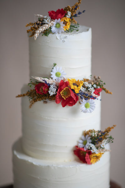 Meadow flower wedding cake toppers