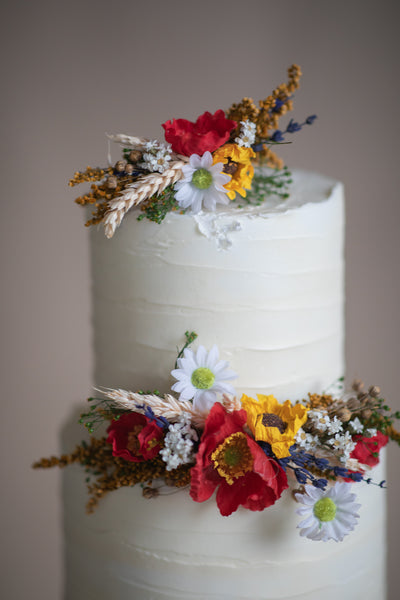 Meadow flower wedding cake toppers