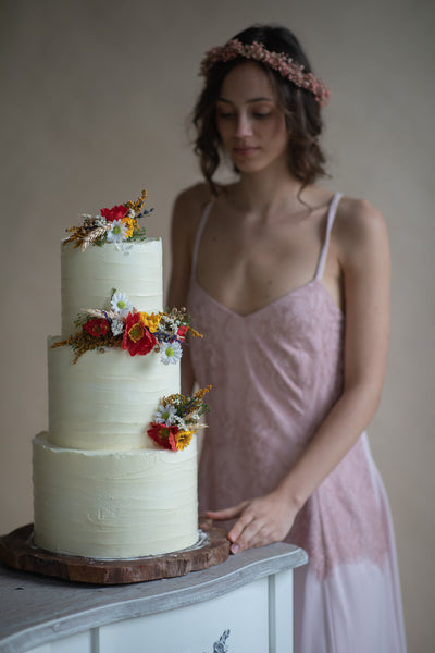 Meadow flower wedding cake toppers
